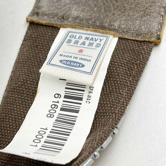 Old Navy Wide Sequin D-Ring Belt Genuine Leather Trim Small (S) ✨ - Picture 2 of 5
